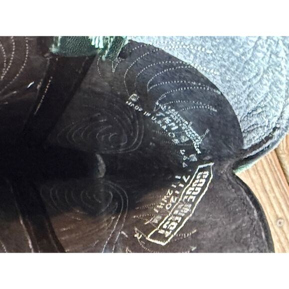 Vintage Code West Cowboys Boots Green Size 7.5 - Picture 7 of 8